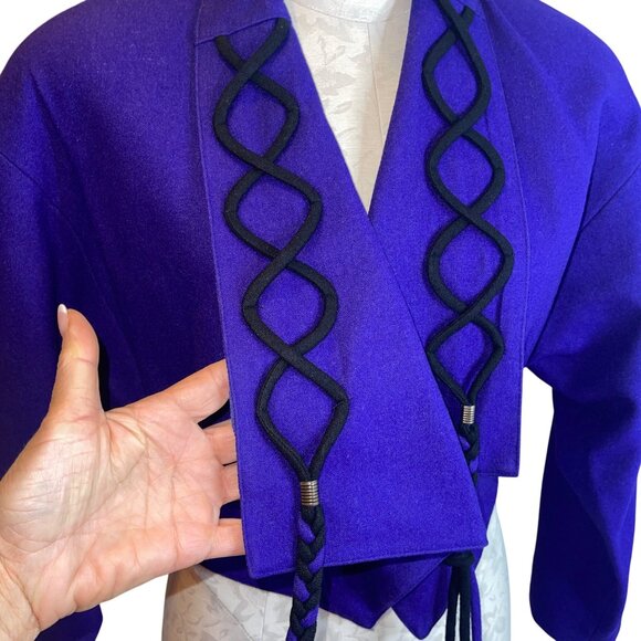 Cava Roma Vintage Womens Jacket Size Medium Purple Cropped Lined Casual - Picture 2 of 13